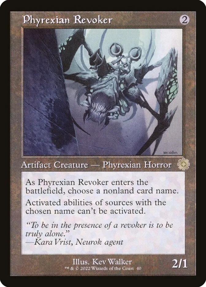 2022 The Brothers' War Retro Artifacts Phyrexian Revoker rare #40 rare card image