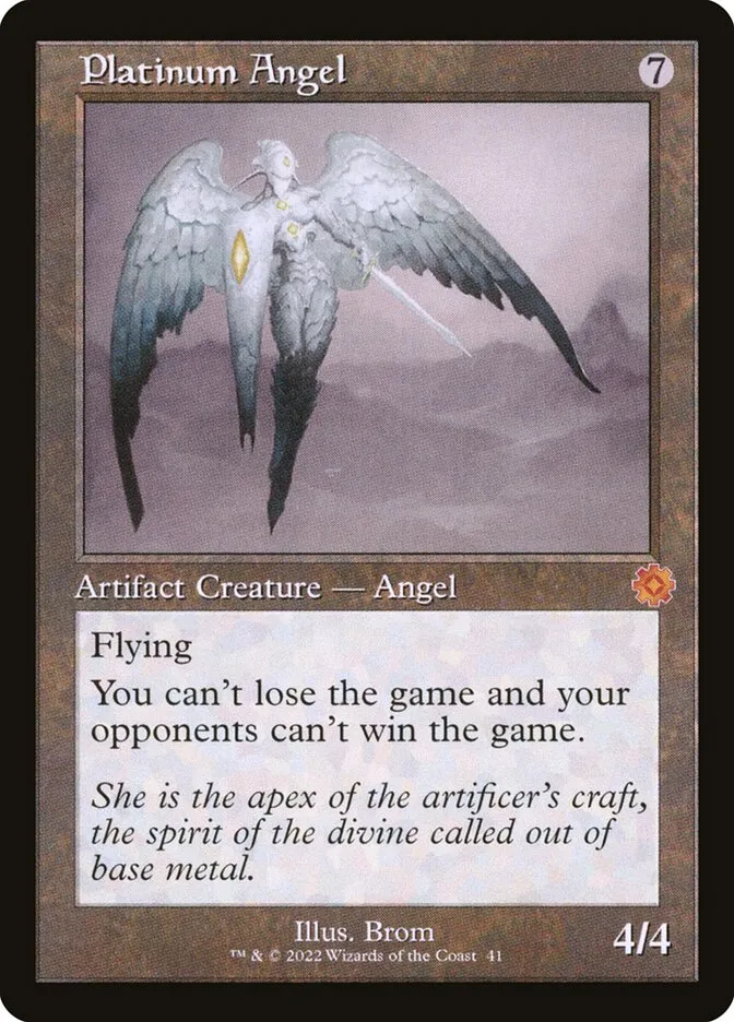 2022 The Brothers' War Retro Artifacts Platinum Angel mythic #41 mythic card image