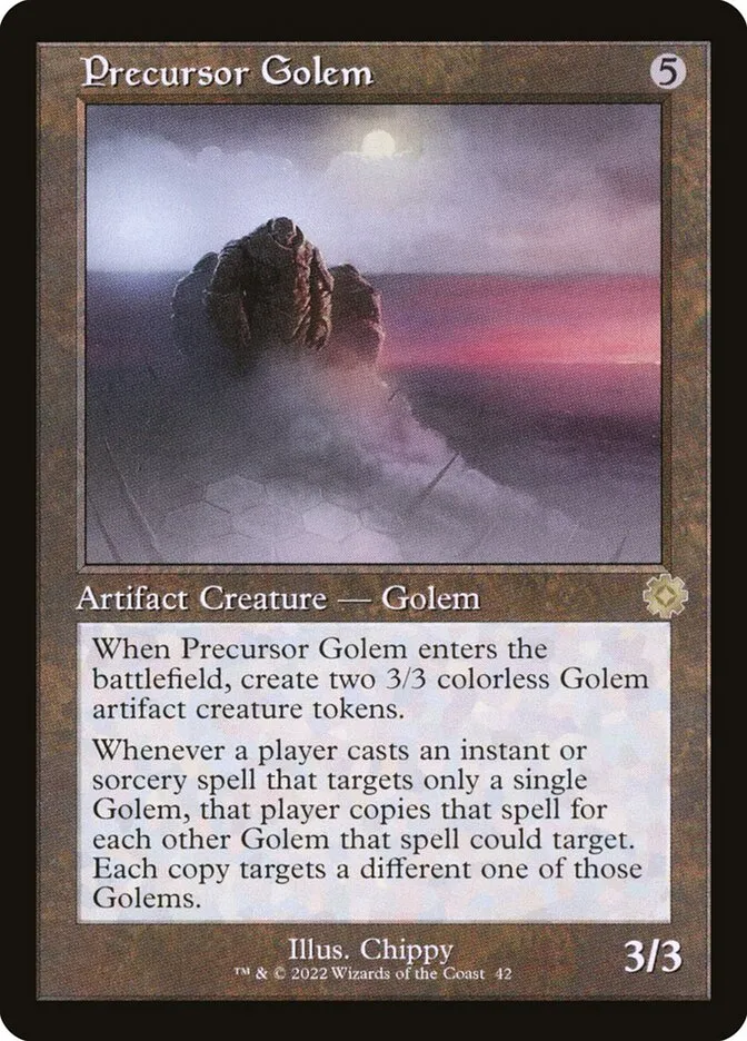 2022 The Brothers' War Retro Artifacts Precursor Golem rare #42 rare card image