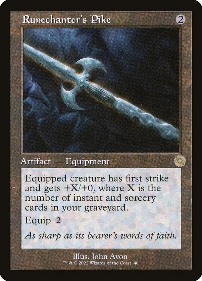 2022 The Brothers' War Retro Artifacts Runechanter's Pike rare #48 rare card image