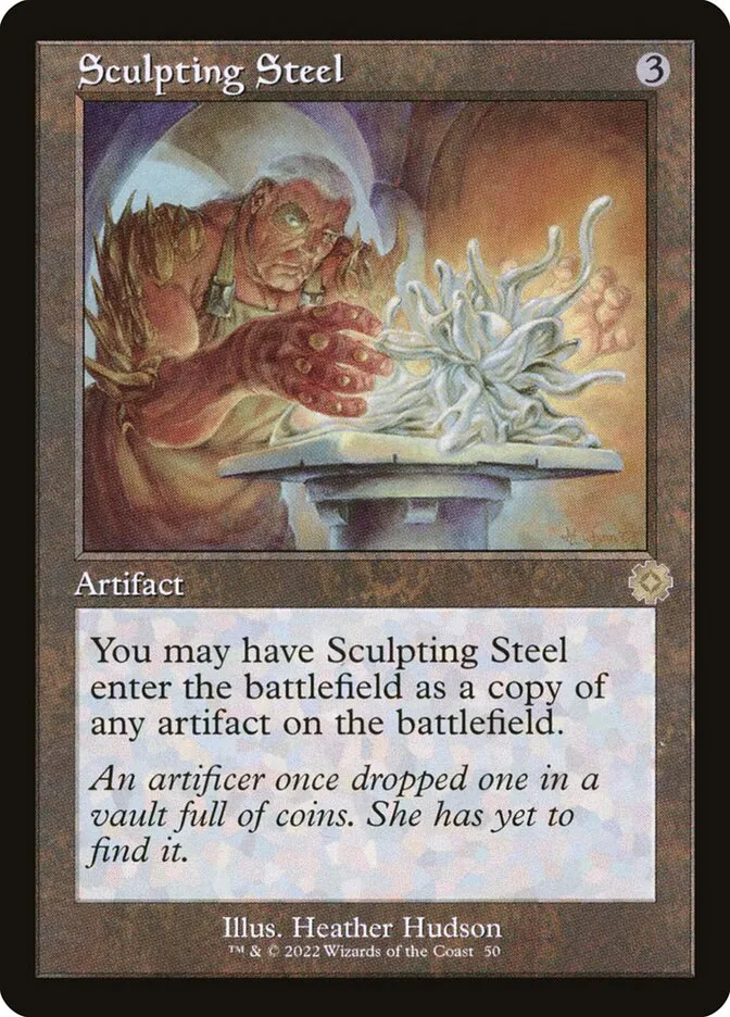2022 The Brothers' War Retro Artifacts Sculpting Steel rare #50 rare card image
