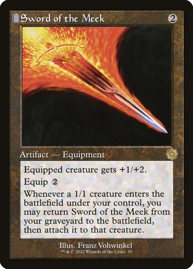 2022 The Brothers' War Retro Artifacts Sword of the Meek rare #59 rare card image