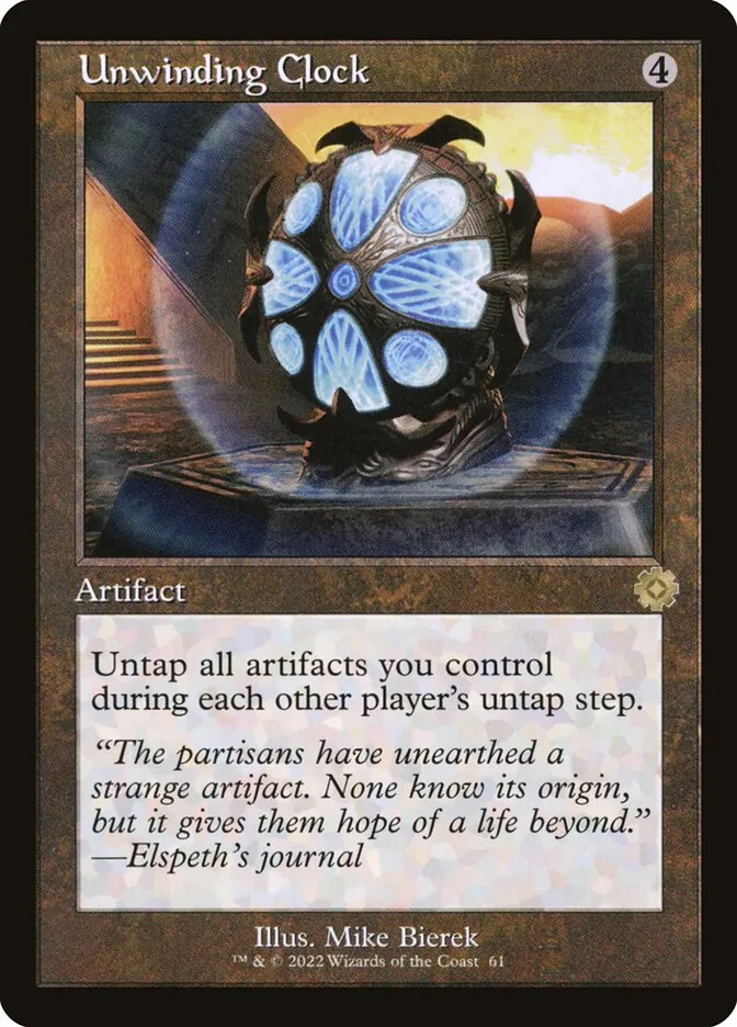 2022 The Brothers' War Retro Artifacts Unwinding Clock rare #61 rare card image