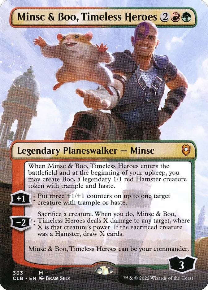 2022 Commander Legends: Battle for Baldur's Gate Minsc & Boo, Timeless Heroes #363 mythic card image