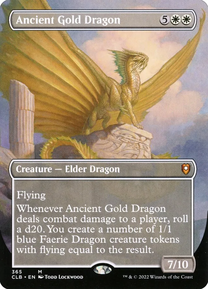 2022 Commander Legends: Battle for Baldur's Gate Ancient Gold Dragon #365 mythic card image