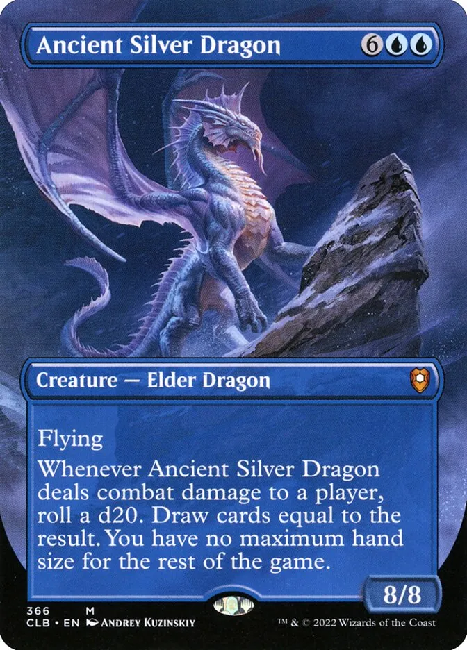 2022 Commander Legends: Battle for Baldur's Gate Ancient Silver Dragon #366 mythic card image