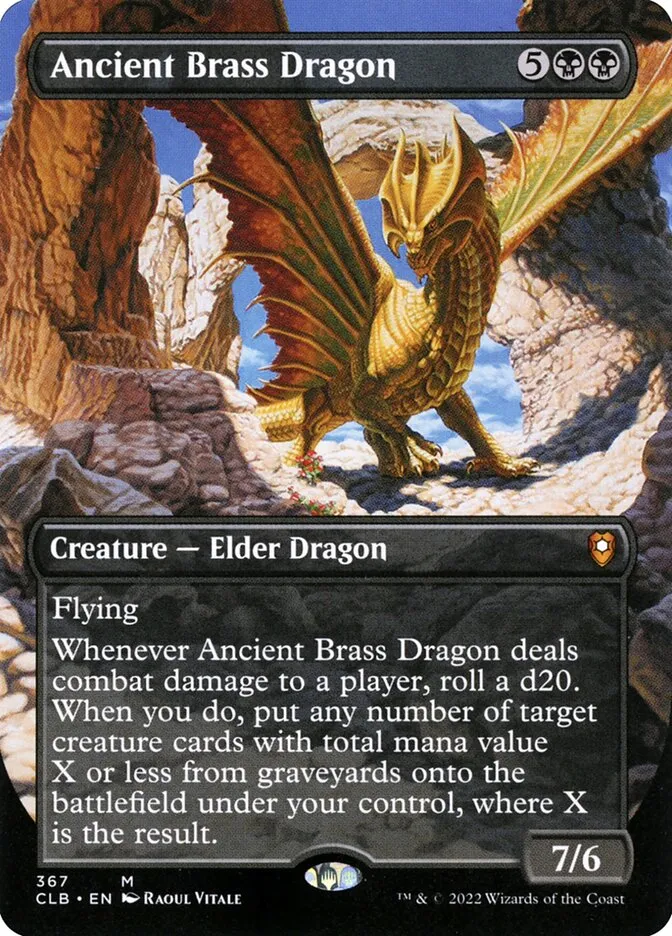2022 Commander Legends: Battle for Baldur's Gate Ancient Brass Dragon #367 mythic card image