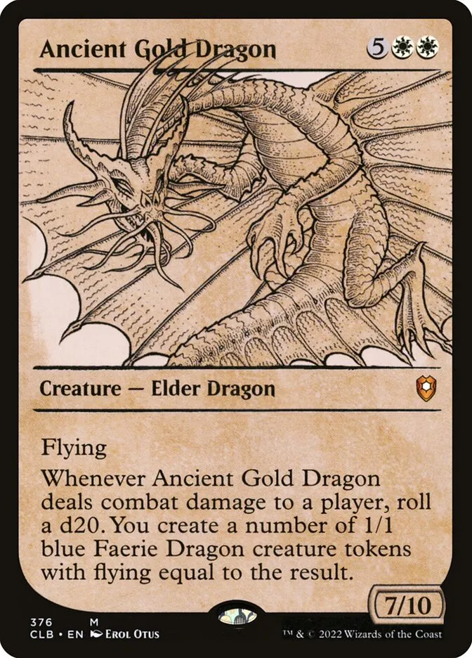 2022 Commander Legends: Battle for Baldur's Gate Ancient Gold Dragon #376 mythic card image