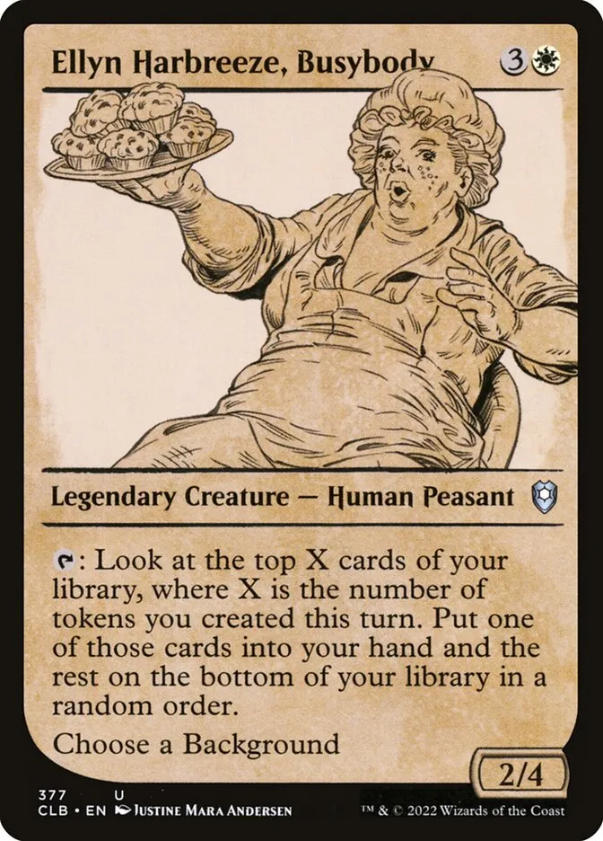 2022 Commander Legends: Battle for Baldur's Gate Ellyn Harbreeze, Busybody #377 uncommon card image