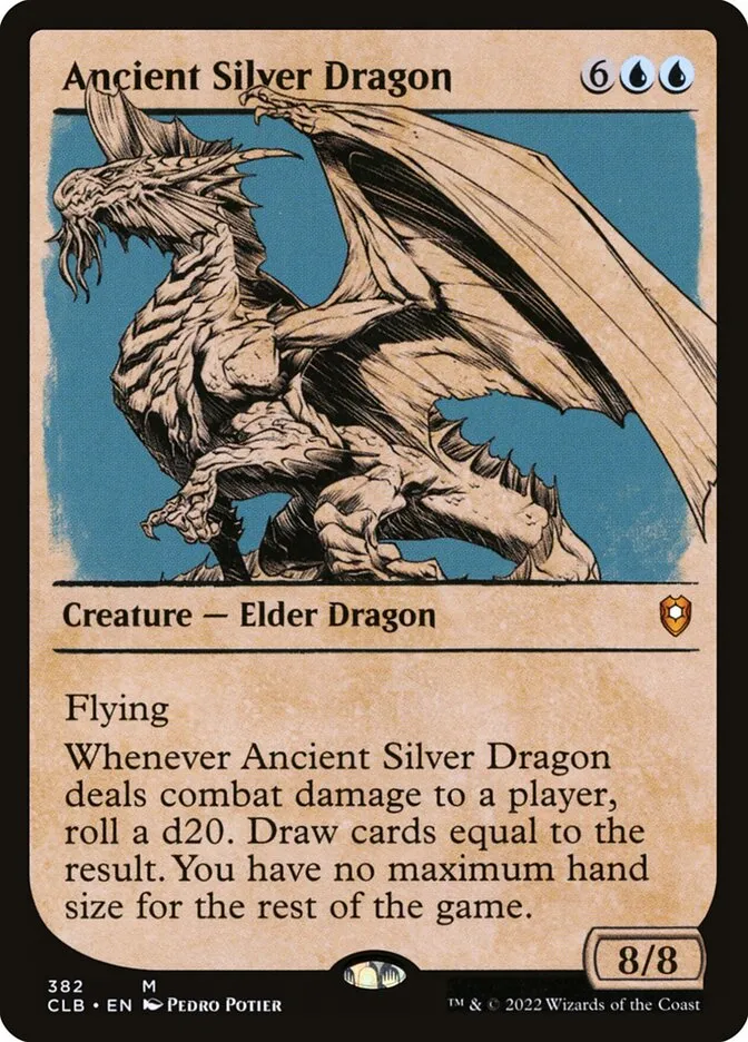 2022 Commander Legends: Battle for Baldur's Gate Ancient Silver Dragon #382 mythic card image