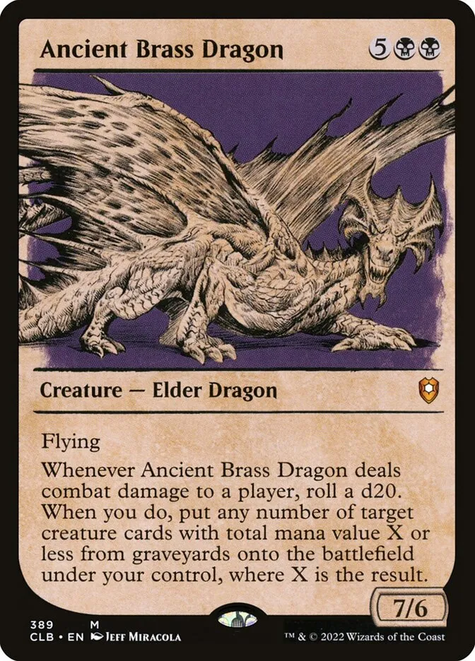 2022 Commander Legends: Battle for Baldur's Gate Ancient Brass Dragon #389 mythic card image