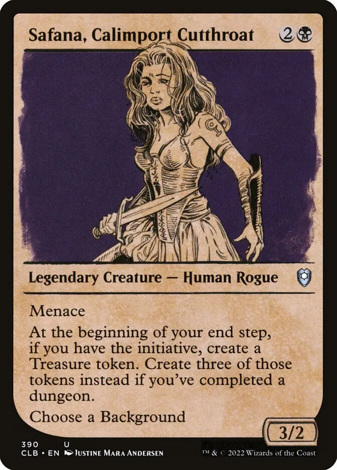 2022 Commander Legends: Battle for Baldur's Gate Safana, Calimport Cutthroat #390 uncommon card image