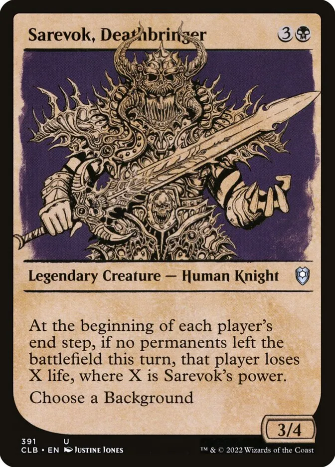 2022 Commander Legends: Battle for Baldur's Gate Sarevok, Deathbringer #391 uncommon card image