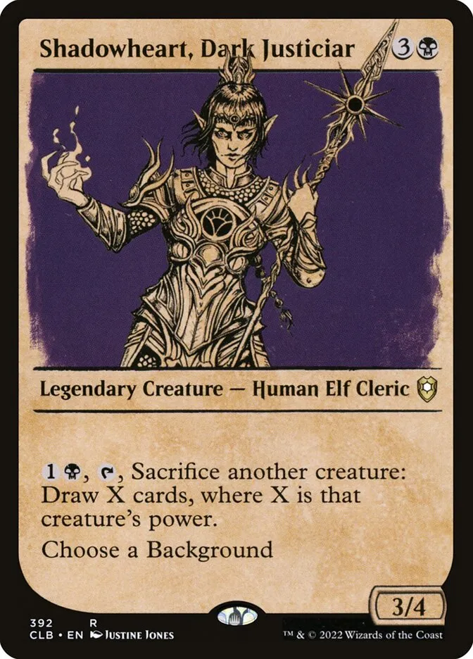 2022 Commander Legends: Battle for Baldur's Gate Shadowheart, Dark Justiciar #392 rare card image
