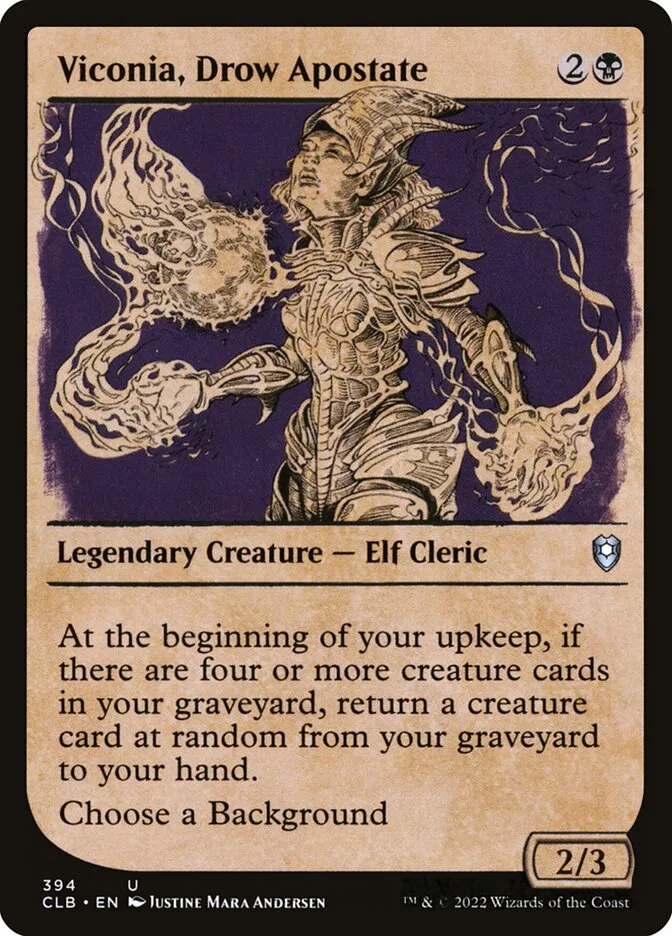 2022 Commander Legends: Battle for Baldur's Gate Viconia, Drow Apostate #394 uncommon card image