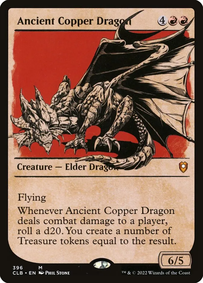 2022 Commander Legends: Battle for Baldur's Gate Ancient Copper Dragon #396 mythic card image
