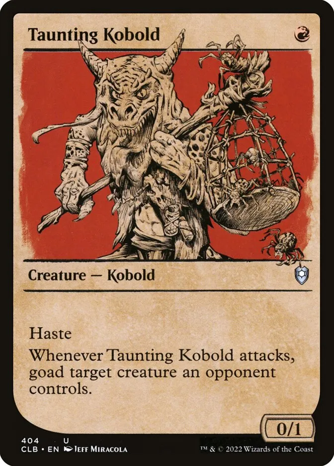 2022 Commander Legends: Battle for Baldur's Gate Taunting Kobold #404 uncommon card image
