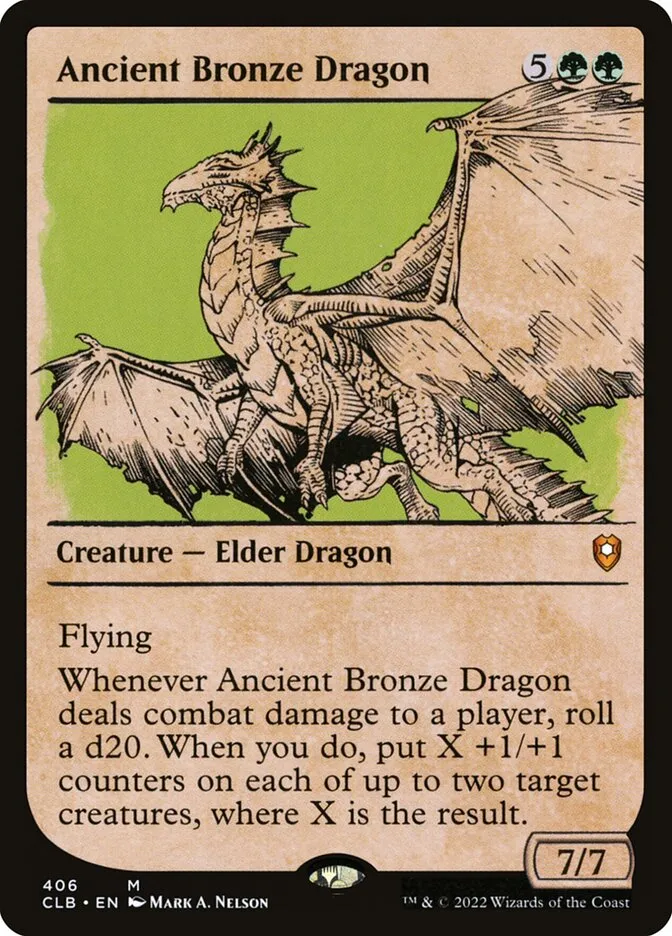2022 Commander Legends: Battle for Baldur's Gate Ancient Bronze Dragon #406 mythic card image