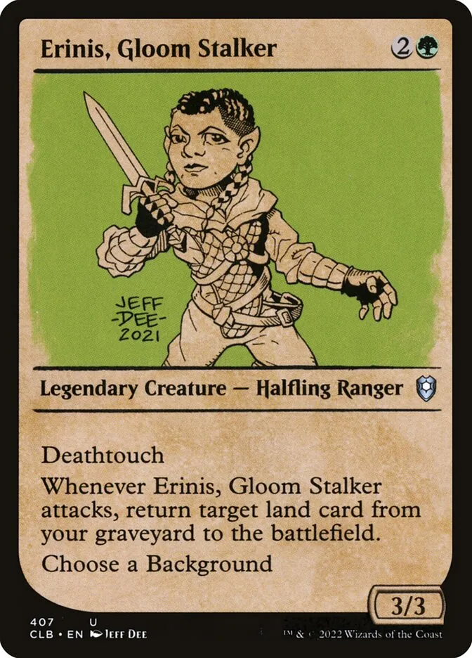2022 Commander Legends: Battle for Baldur's Gate Erinis, Gloom Stalker #407 uncommon card image