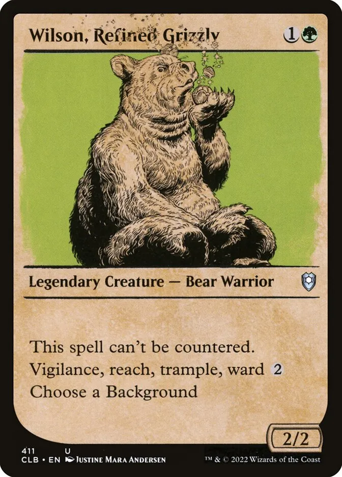 2022 Commander Legends: Battle for Baldur's Gate Wilson, Refined Grizzly #411 uncommon card image