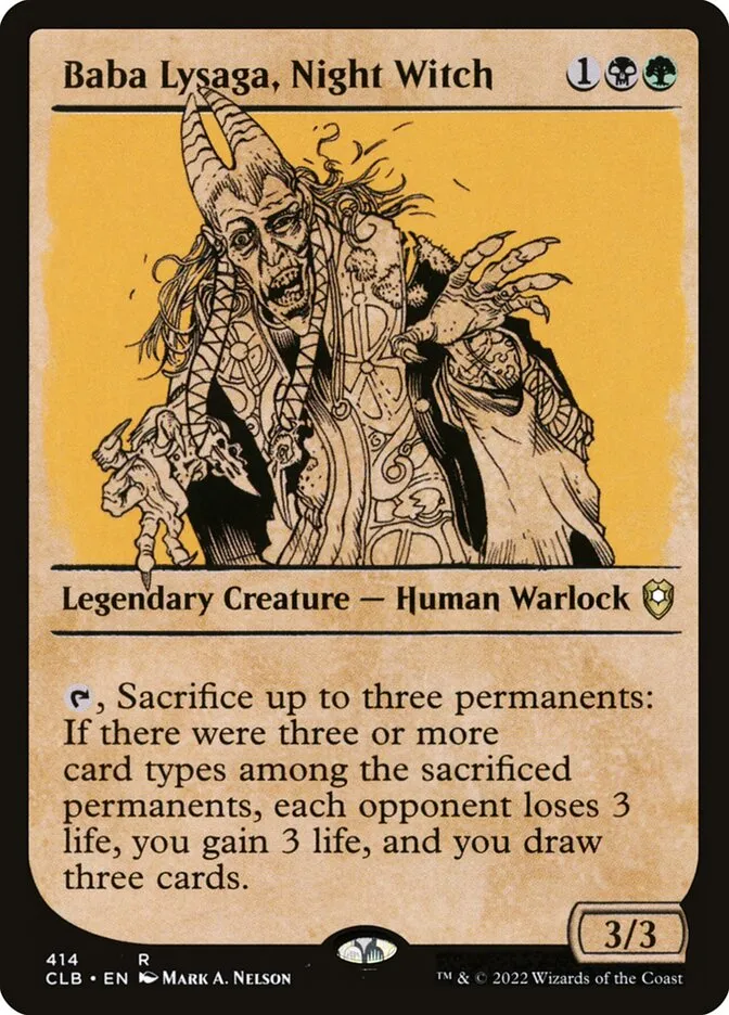 2022 Commander Legends: Battle for Baldur's Gate Baba Lysaga, Night Witch #414 rare card image