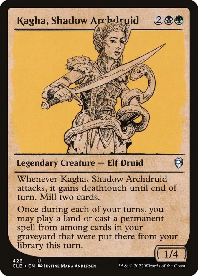 2022 Commander Legends: Battle for Baldur's Gate Kagha, Shadow Archdruid #426 uncommon card image