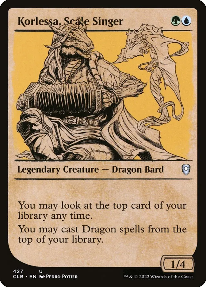 2022 Commander Legends: Battle for Baldur's Gate Korlessa, Scale Singer #427 uncommon card image