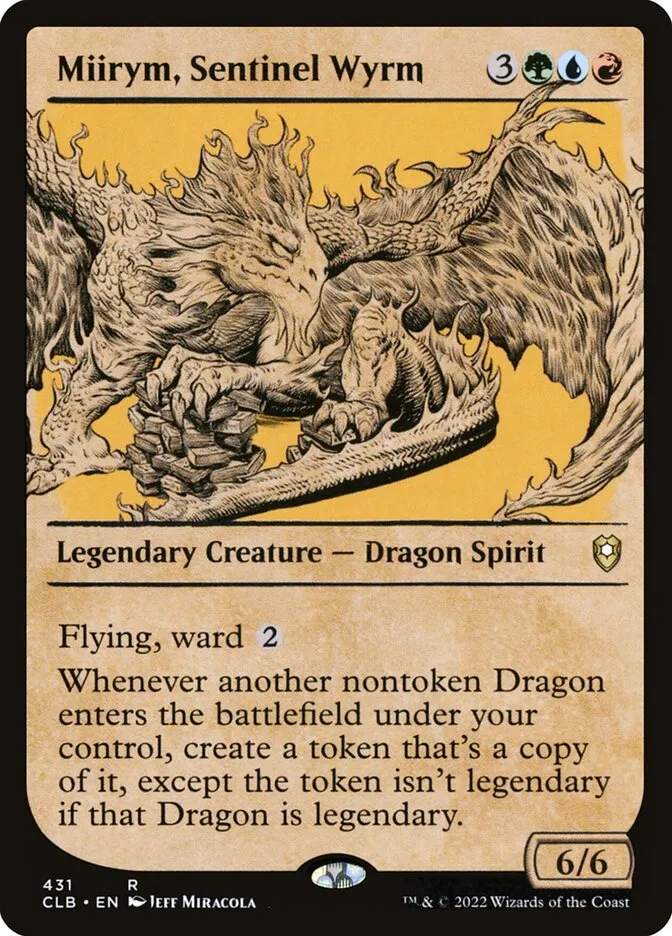 2022 Commander Legends: Battle for Baldur's Gate Miirym, Sentinel Wyrm #431 rare card image