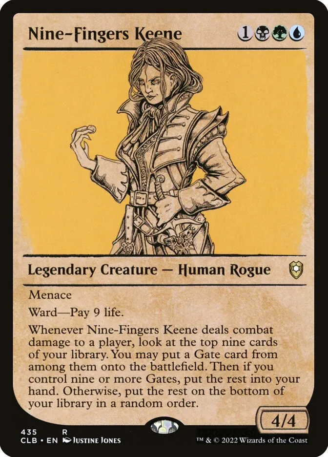 2022 Commander Legends: Battle for Baldur's Gate Nine-Fingers Keene #435 rare card image