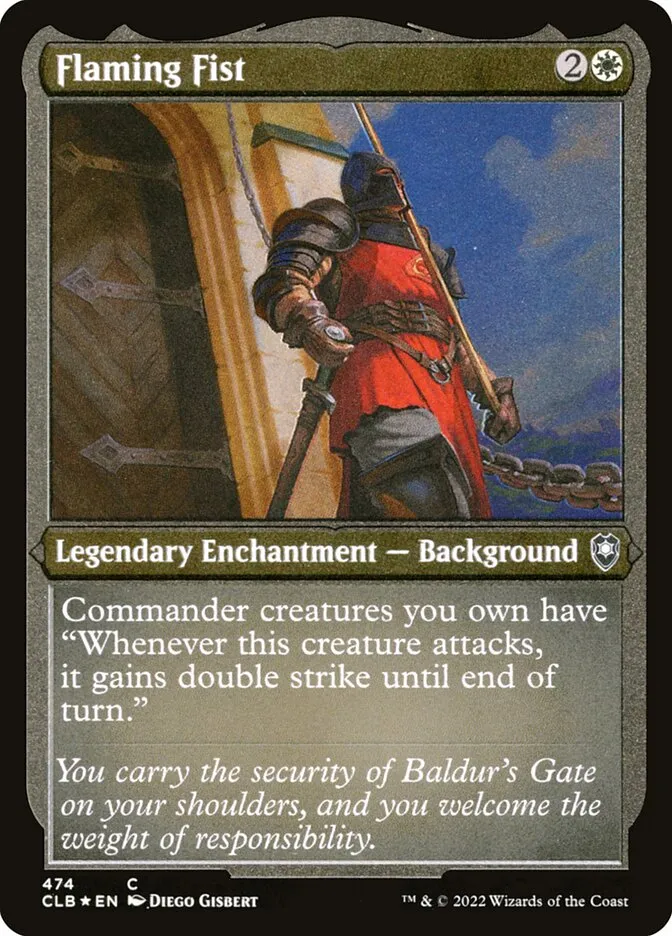 2022 Commander Legends: Battle for Baldur's Gate Flaming Fist #474 common card image