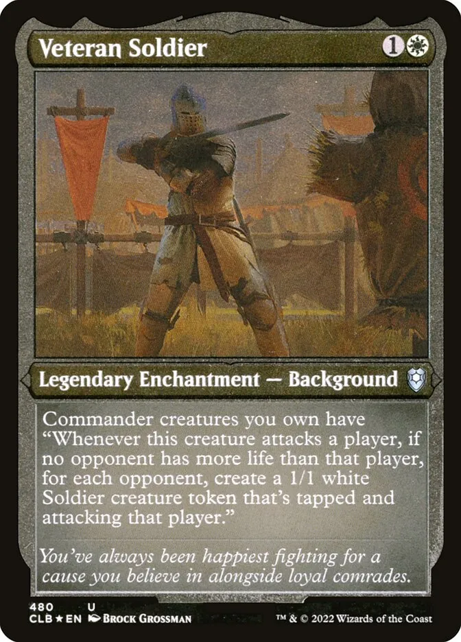 2022 Commander Legends: Battle for Baldur's Gate Veteran Soldier #480 uncommon card image