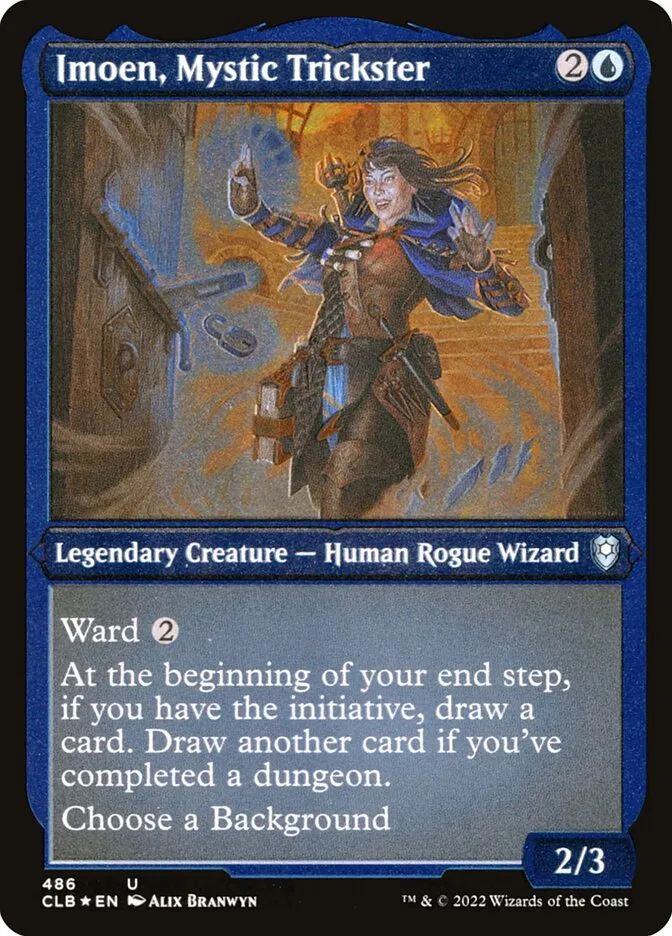 2022 Commander Legends: Battle for Baldur's Gate Imoen, Mystic Trickster #486 uncommon card image