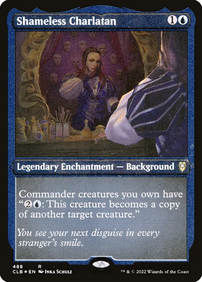 2022 Commander Legends: Battle for Baldur's Gate Shameless Charlatan #488 rare card image