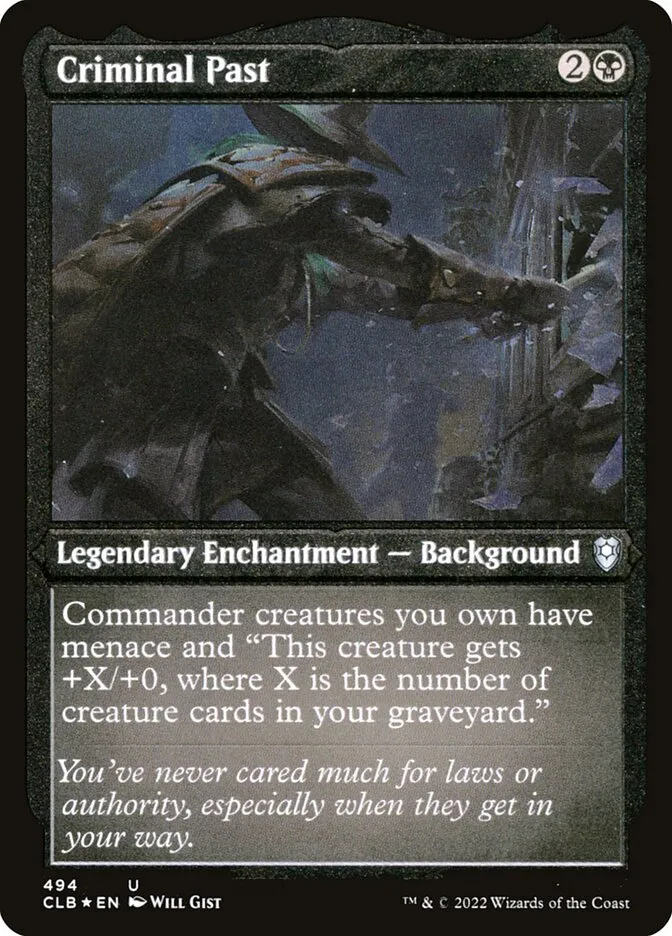 2022 Commander Legends: Battle for Baldur's Gate Criminal Past #494 uncommon card image