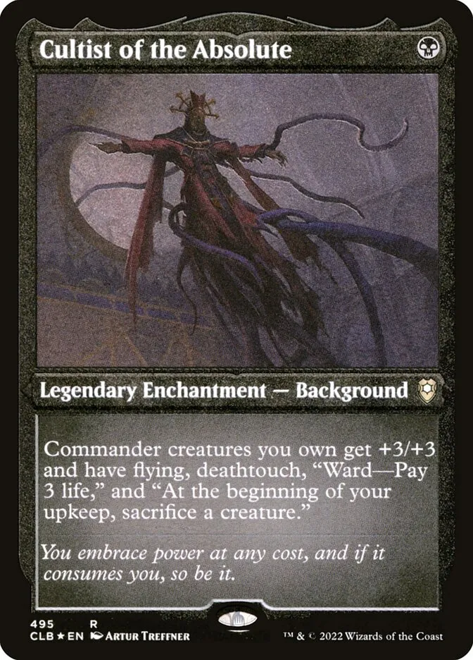 2022 Commander Legends: Battle for Baldur's Gate Cultist of the Absolute #495 rare card image