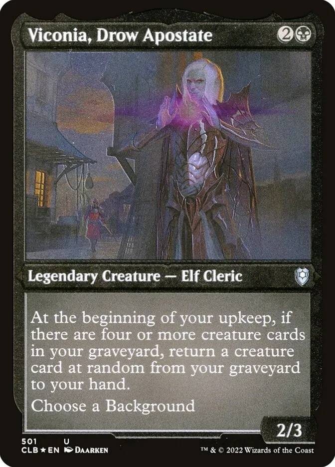 2022 Commander Legends: Battle for Baldur's Gate Viconia, Drow Apostate #501 uncommon card image