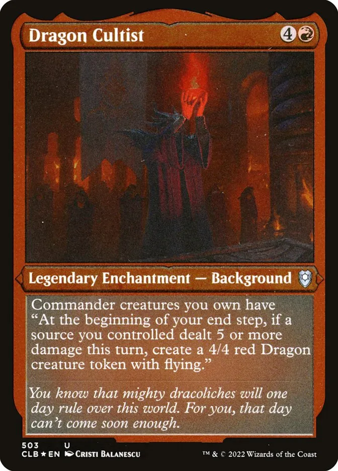 2022 Commander Legends: Battle for Baldur's Gate Dragon Cultist #503 uncommon card image