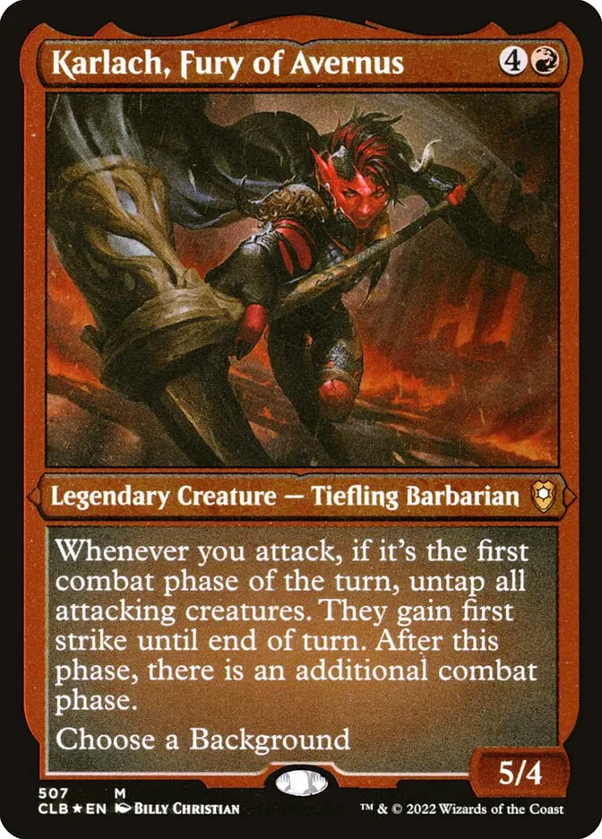 2022 Commander Legends: Battle for Baldur's Gate Karlach, Fury of Avernus #507 mythic card image