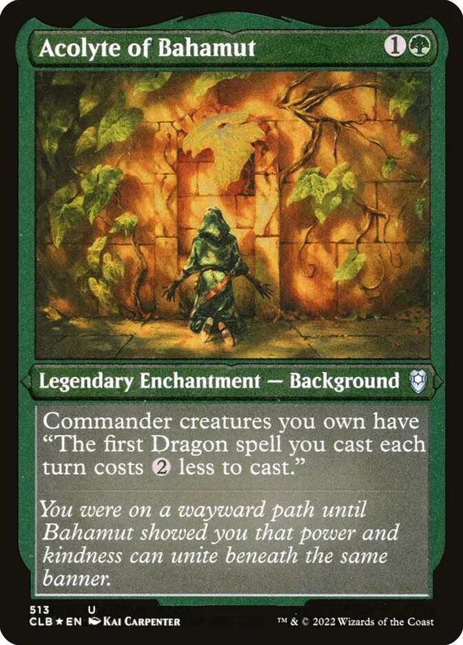 2022 Commander Legends: Battle for Baldur's Gate Acolyte of Bahamut #513 uncommon card image