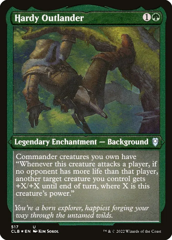 2022 Commander Legends: Battle for Baldur's Gate Hardy Outlander #517 uncommon card image