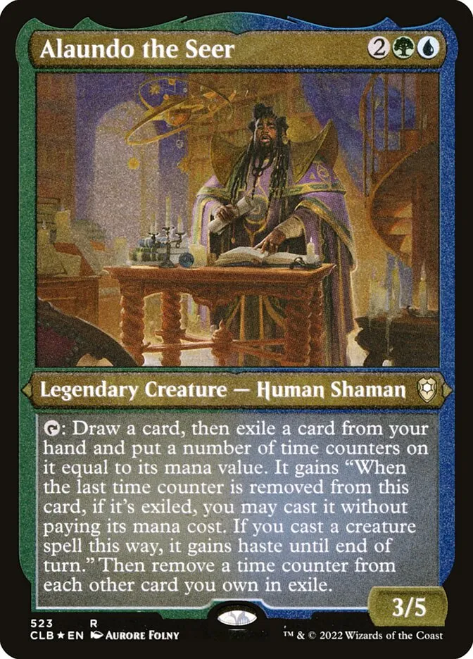 2022 Commander Legends: Battle for Baldur's Gate Alaundo the Seer #523 rare card image
