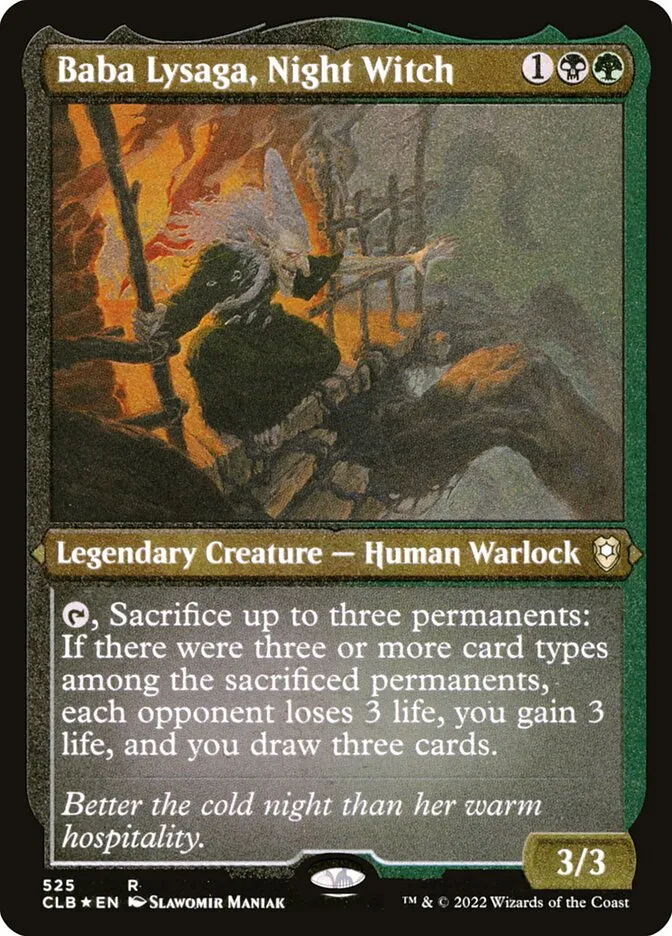 2022 Commander Legends: Battle for Baldur's Gate Baba Lysaga, Night Witch #525 rare card image