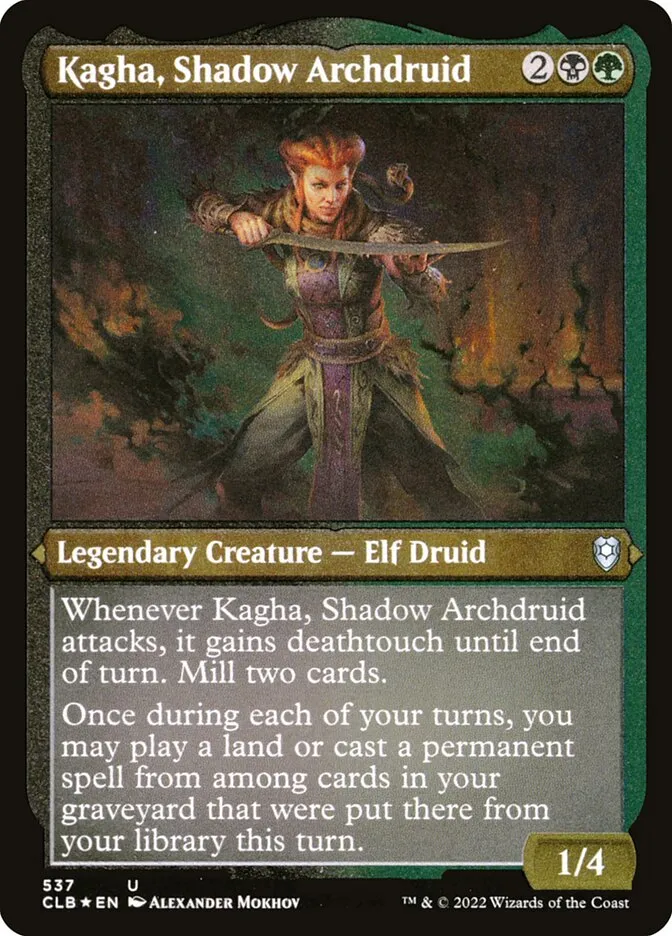2022 Commander Legends: Battle for Baldur's Gate Kagha, Shadow Archdruid #537 uncommon card image