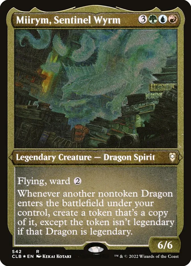 2022 Commander Legends: Battle for Baldur's Gate Miirym, Sentinel Wyrm #542 rare card image