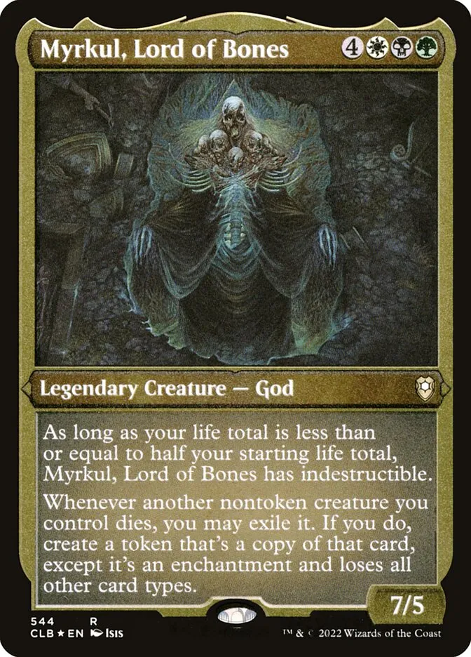 2022 Commander Legends: Battle for Baldur's Gate Myrkul, Lord of Bones #544 rare card image