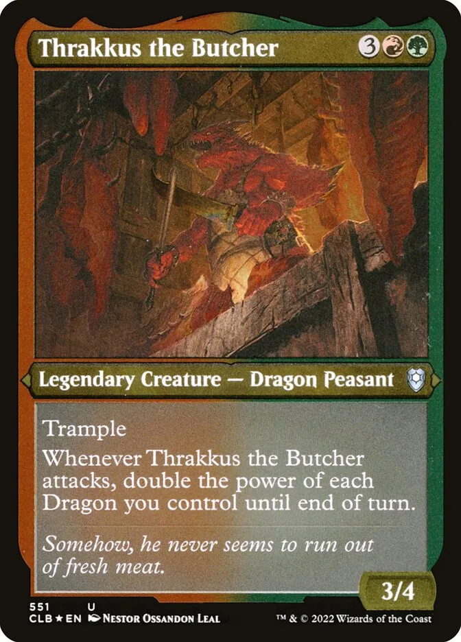 2022 Commander Legends: Battle for Baldur's Gate Thrakkus the Butcher #551 uncommon card image