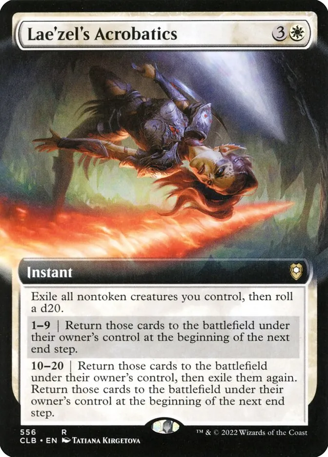 2022 Commander Legends: Battle for Baldur's Gate Lae'zel's Acrobatics #556 rare card image