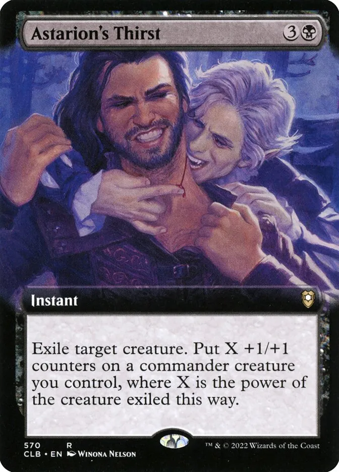 2022 Commander Legends: Battle for Baldur's Gate Astarion's Thirst #570 rare card image