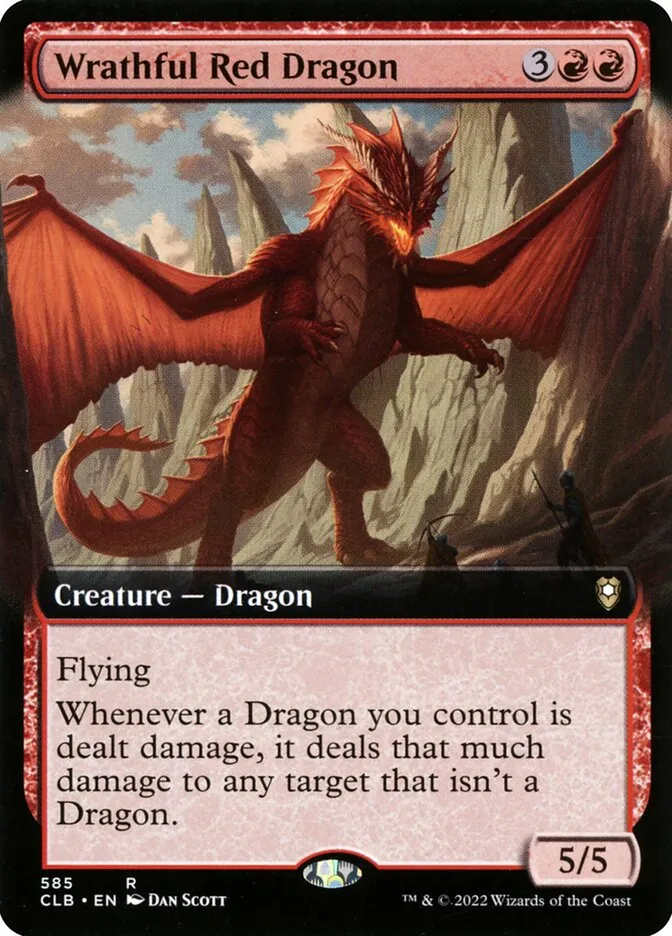 2022 Commander Legends: Battle for Baldur's Gate Wrathful Red Dragon #585 rare card image