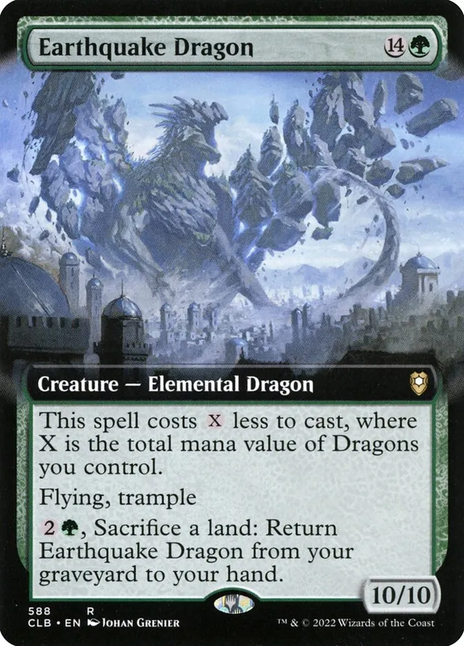 2022 Commander Legends: Battle for Baldur's Gate Earthquake Dragon #588 rare card image